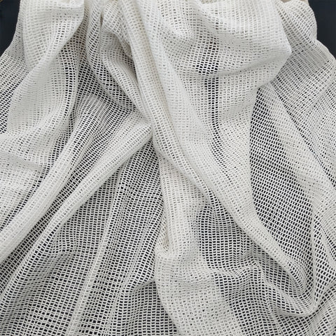 100% Cotton mesh fabric, white organic cotton netting mesh fabric, recycled grocery mesh bag, small squares cotton mesh for food Storage bag