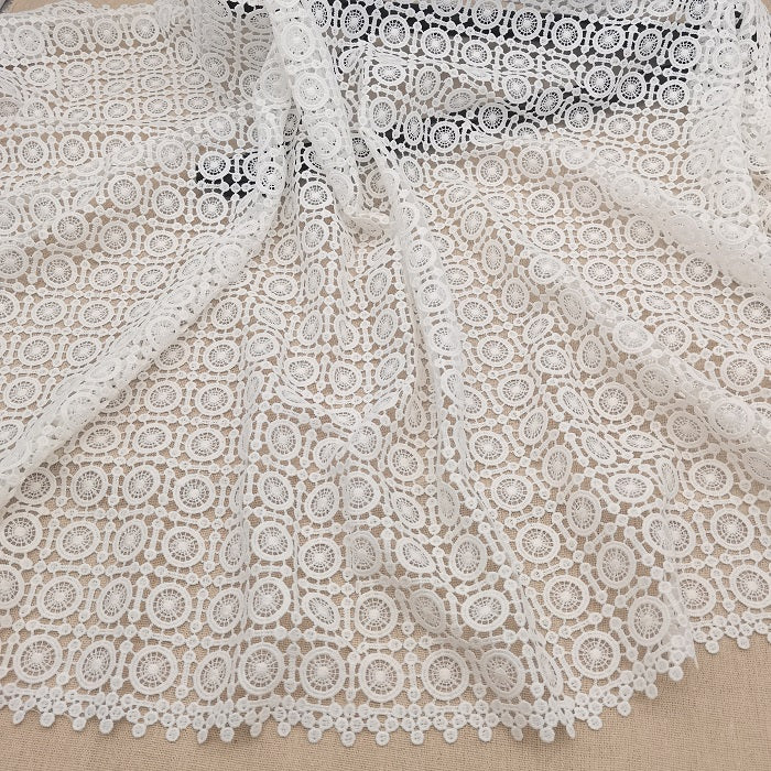 Black Geometric Guipure Lace Fabric
