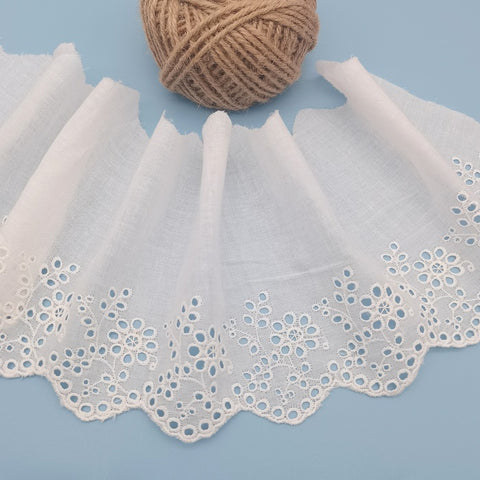 17cm embroidery cotton lace trim, eyelet embroidery lace trim 17cm embroidery cotton lace trim, eyelet embroidery lace trim