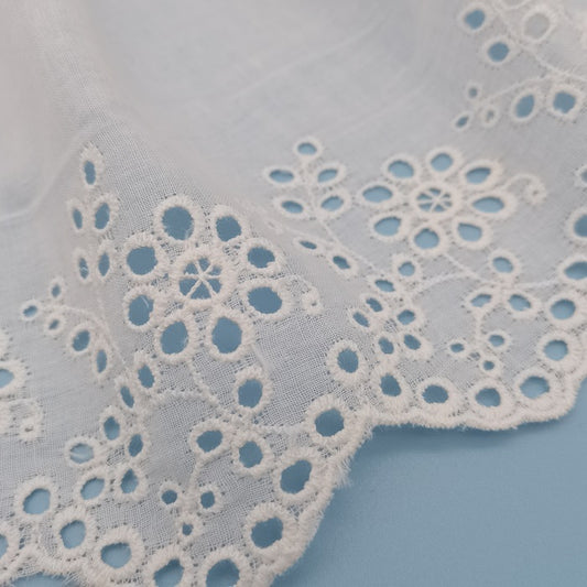 17cm embroidery cotton lace trim, eyelet embroidery lace trim