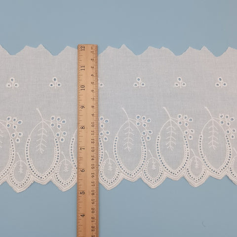 18cm/7.08" Scallop cotton lace trim with leaves, embroidery leaves lace trim, lace supplies 18cm/7.08" Scallop cotton lace trim with leaves, embroidery leaves lace trim, lace supplies