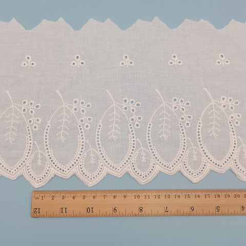 18cm/7.08" Scallop cotton lace trim with leaves, embroidery leaves lace trim, lace supplies 18cm/7.08" Scallop cotton lace trim with leaves, embroidery leaves lace trim, lace supplies