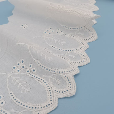 18cm/7.08" Scallop cotton lace trim with leaves, embroidery leaves lace trim, lace supplies 18cm/7.08" Scallop cotton lace trim with leaves, embroidery leaves lace trim, lace supplies