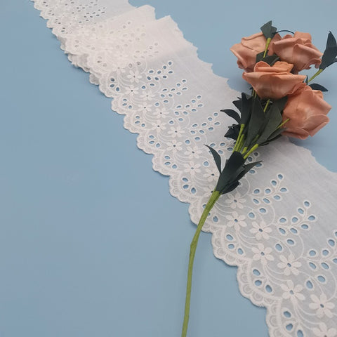 14cm/5.5" Anglaise cotton eyelet lace trim, embroidery white cotton lace trim, sewing lace, cotton lace trim by the yard 14cm/5.5" Anglaise cotton eyelet lace trim, embroidery white cotton lace trim, sewing lace, cotton lace trim by the yard