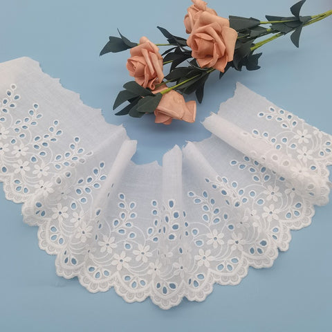 14cm/5.5" Anglaise cotton eyelet lace trim, embroidery white cotton lace trim, sewing lace, cotton lace trim by the yard 14cm/5.5" Anglaise cotton eyelet lace trim, embroidery white cotton lace trim, sewing lace, cotton lace trim by the yard