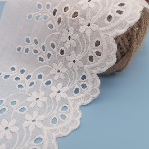 14cm/5.5" Anglaise cotton eyelet lace trim, embroidery white cotton lace trim, sewing lace, cotton lace trim by the yard 14cm/5.5" Anglaise cotton eyelet lace trim, embroidery white cotton lace trim, sewing lace, cotton lace trim by the yard