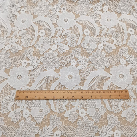 White Guipure Embroidery Lace, Lace Polyester Fabric, Bridal Lace by Yard, Wholesale Dress Lace, Venice Lace