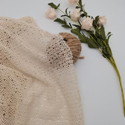 Small circle ivory lace, 100% Cotton beige color lace fabric, heavy weight geometric lace, high quality guipure cream antique lace fabric