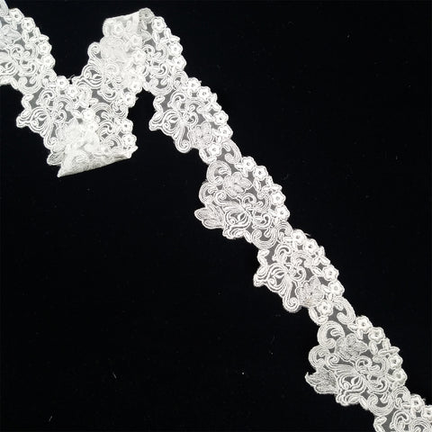 Cotton mesh embroidery lace trim white dress border lace fabric trim Cotton mesh embroidery lace trim white dress border lace fabric trim