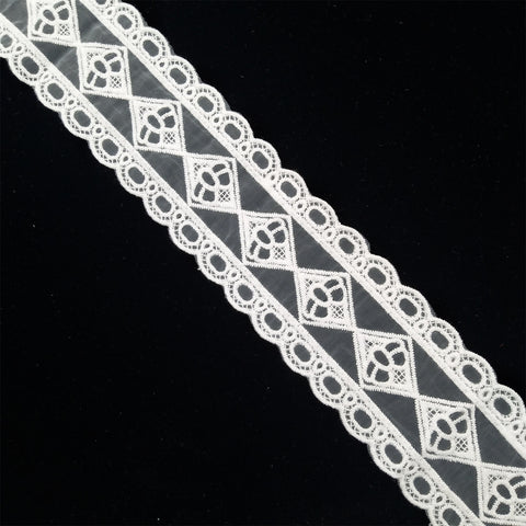 Cotton mesh embroidery lace trim white dress border lace fabric trim Cotton mesh embroidery lace trim white dress border lace fabric trim