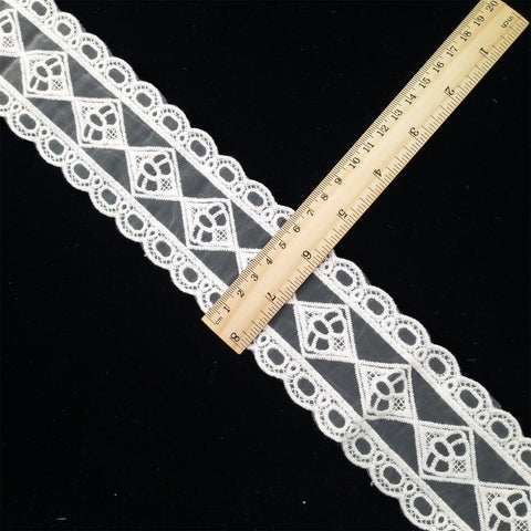 Cotton mesh embroidery lace trim white dress border lace fabric trim Cotton mesh embroidery lace trim white dress border lace fabric trim