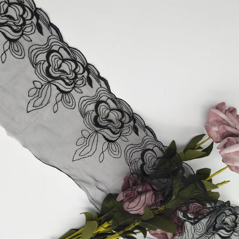 Polyester mesh embroidery lace trim white dress border lace fabric tri Lace-dog Polyester mesh embroidery lace trim white dress border lace fabric tri Lace-dog